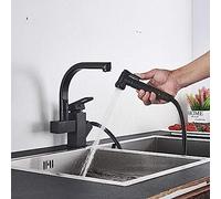 YRYRYW Kitchen Sink Faucet Pull out Bidet Faucet Matte Black Hot Cold Mixer Crane Tap 361 Rotation Spout One Handle Household faucets