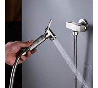 YRYRYW Kitchen Taps Brushed Nickel Bidet Sprayer Head Wall Mounted Bathroom Bidet Faucet Shower Faucet Toilet Bidet Muslim Brass Washer Tap-1 Household faucets