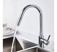 YRYRYW Kitchen Taps Kitchen Tap Faucet Brushed Nickel Sink Faucet Brass 360 Rotation Pull out ClUPCed Water Spout Spray Mixer Tap One Hand Household faucets