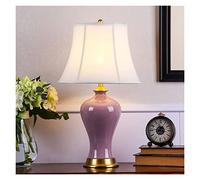 YRYRYW Lamp Ceramic Table Lamp American Ceramic Table Lamps Desk Lamp Purple Ice Crack Glazed Bedside Nightstand Lamp for Bedroom Living Room Sofa Table Lamp Fabric Shade Lamps Household faucets