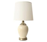 YRYRYW Lamp Ceramic Table Lamp Ceramic Table Lamp/Table Lamps Beige Glazed Cracked Desk Lamp Fabric Lampshade for Living Room Bedroom Bedside Nightstand Lamp,56cm Lamps Lamp Household faucets