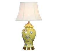 YRYRYW Lamp Ceramic Table Lamp Ceramic Table Lamp with Shade Nightstand Lamp Desk Lamps Yellow Hand Painted Flower and Bird Bedside Lamp for Living Room Bedroom Lamps Lamp Household faucets