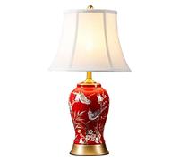 YRYRYW Lamp Ceramic Table Lamp Red Flower and Bird Glazed Table Lamp Ceramic Desk LampsCeramic/Brass Base Bedside Nightstand Lamp for Bedroom Living Room Night Light Lamps Lamp Household faucets