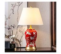 YRYRYW Lamp Ceramic Table Lamp Red Flower and Bird Glazed Table Lamp Ceramic Desk LampsCeramic/Brass Base Bedside Nightstand Lamp for Bedroom Living Room Night Light Lamps Lamp Household faucets