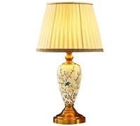 YRYRYW Lamp French Country Table Lamps for Living Room Single Ceramic Table Lamp Tall Skinny Bird Flower Porcelain Bedside Nightstand Lamp Farmhouse Rustic Floral Desk Light for Bedroom Home Office