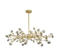 YRYRYW Lámpara de araña Sputnik de Firefly nórdica, Rama LED de 54 Luces Durante la luz de Techo Colgante de Interior Ajustable con Sombra de Vidrio para la Sala de Estar de la Sala de Estar y Humo