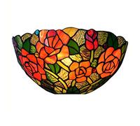 YRYRYW Lámpara de matrícula de pared de rosa de estilo Lámpara de pared manchada de pared vintage pastoral para accesorios de iluminación de balcón del pasillo de la cama del dormitorio, E27,40W, 110-