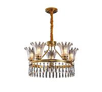 YRYRYW Lámpara de Restaurante de Personalidad Creativa, lámpara de Estar de American Atmosphere, E14 Nordic Light Luxury Postmodern Crystal Chandelier, para el Oro de la habitación. 60 * 37 cm