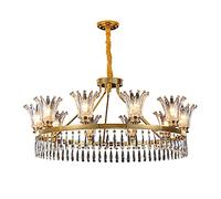 YRYRYW Lámpara de Restaurante de Personalidad Creativa, lámpara de Estar de American Atmosphere, E14 Nordic Light Luxury Postmodern Crystal Chandelier, para el Oro de la habitación. 100 * 49 cm