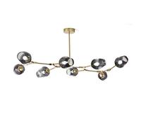 YRYRYW Lámpara de Techo de Sombra de Vidrio Azul, lámpara de Vidrio de Sputnik Molecular nórdico E27 Candelera de Vidrio de Seis Cabezas de Altura, lámpara Medieval de Techo Medieval de lámpara de