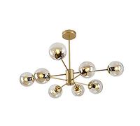 YRYRYW LED 6 Luces Luz de Techo Dorada Tombra de Vidrio Transparente clásico Durante la lámpara de lámpara Sputnik de Mediados de Siglo para Vivir el Comedor Dorado. 8 Cabeza Household faucets