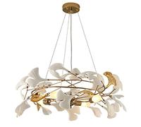 YRYRYW Led Concise Ceramic Leaf Restaurant Chandelier, para el Hotel de la Oficina de Ventas de Bares, Personalidad de diseño nórdico iluminación de Hierro y Porcelana de plástico 80 * 35ｃｍ Household