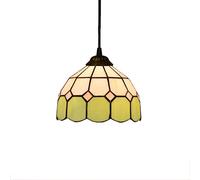 YRYRYW Luces Colgantes de vidrieras de lámpara Colgante Retro mediterránea Luces Colgantes de 8 Pulgadas para el Comedor Corridor Cafe Bar, Verde Household faucets