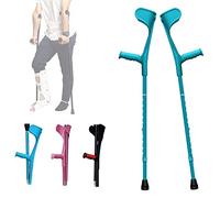 YRYRYW Muletas 1 par de antebrazo con puños Abiertos, Plegable de Aluminio para Caminar, Altura Ajustable en 10 Niveles, Asas ergonómicas, Adecuado para Hombres y Mujeres, Altura 140-185 cm/Negro