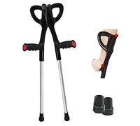 YRYRYW Muletas Antebrazo con Puños Abiertos, Altura Ajustable Adulto, Bastón de Aluminio Ligero con Mangos Ergonómicos y Reflectores, Negro, 1 Par Household faucets