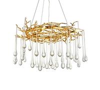 YRYRYW para el Dormitorio de Sala de Estar del Comedor, araña de Arte de caída de Agua de Rama Creativa, G9 Nordic Light Luxury Tree Branch Arrieta de Cristal Gold. 80 * 40 cm Household faucets