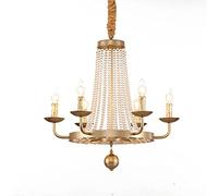 YRYRYW para el Estudio de la habitación del Comedor de la Sala de Estar, lámpara de Cristal de Velas de Campo Estadounidense, lámpara de araña de Cristal Retro e14, iluminación Pastoral Retro