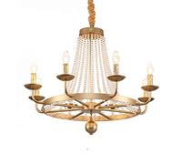 YRYRYW para el Estudio de la habitación del Comedor de la Sala de Estar, lámpara de Cristal de Velas de Campo Estadounidense, lámpara de araña de Cristal Retro e14, iluminación Pastoral Retro