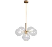 YRYRYW Postmodern Personality Art Chandeliers,G9 Nordic Creative Glass Chandeliers,Dining Room Bedroom Living Room Bedside Clothing Store-Gold Bronze and Transparent Cover 6 Head Household faucets