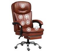 YRYRYW Silla De Escritorio De Oficina En Casa De Masaje Ergonómico con Masaje De 7 Puntos, Reposapiés, Cuero De PU, Ruedas, Silla De Tocador Giratoria Y Almohada Lumbar,/Marrón Household faucets