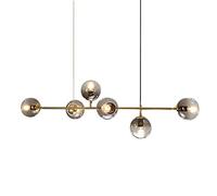 YRYRYW Sputnik Chandelier Vintage During Light Hanging Lamp Metal E27 Brass Gold Height Adjustable For Living Room Bedroom Restaurant Office-Smoke Gray Gold 6 Head Household faucets