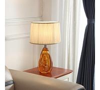 YRYRYW Telescope LED Desk Lamp Accent Table Lamps 20.9" High Three-Dimensional Flower Glass Fabric Drum Shade for Bedroom Bedside Nightstand Office Table Lamp Reading Lamp Telescope Household