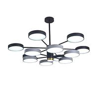 YRYRYW Tombra acrílica Opalina de lámpara de Letrero de 12 Luces Durante la lámpara de Techo de Acabado Negro de Color Negro Irregular de luz para Sala de Estar de Cocina, lámpara de araña LED y Gris