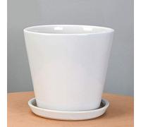 YRYRYW White Ceramic Flower Pot Breathable Creative Extra Large Green Plant Ceramic Pot Round Indoor Living Room Decoration Succulent Plant Pot for Indoor or Outdoor Décor Household faucets
