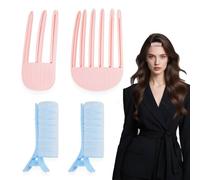 YRYUNRUI 2 peines moldeadores de viento para flequillo esponjoso, clips de elevación de raíces naturales con 2 rodillos para volumen del cabello, sin dejar rastro, herramientas de volumen para mujeres