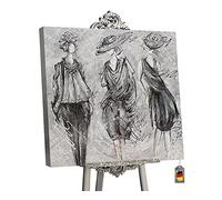 YS-Art Glamour | Cuadro Pintado a Mano Beso Sensual II | Cuadro Moderno acrilico | 90x90 cm | Lienzo Pintado a Mano | Cuadros Dormitories | único | Gris | GLM007