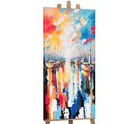 YS -Arte Colorido Pintado en Lienzo Hermosas Cuadros Acrílico Pintado a Mano Pintura Mar Grande Mural Salón Oficina Moderna Decoración Hogar Galería Imagen Arte 115x50 cm