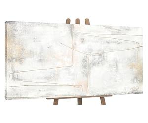 YS Cuadros pintados a mano abstractos Cinta de oro Art Cuadros para salon al oleo | pintura de arte pintada a mano 140x70 cm