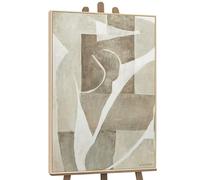 YS Enmarcado cuadro pintura abstracta hecho a mano Mery Arte abstracto de la pared colores beige Figuras humanas abstractas Pintado en acrílico 140x100 cm