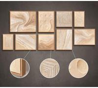 YS Juego de murales pintados a mano sobre lienzo, estructura acrílica, cuadros en beige arena, arte abstracto, decoración de pared para salón, dormitorio, oficina, 160 x 70 cm