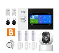 Ys pg107 Tuya Security System System Kit SmartLife App Control con la cámara IP Detector de Movimiento de marcación automática WiFi gsm Home Smart Alarm(B 15000MAH)