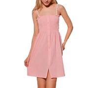 YSABEL MORA 85901MCORAL Cake - Vestido Vichy Verano Midi Mujer Color: Rosa Talla: Medium