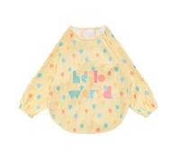 YSABEL MORA Babero Bebé Manga Larga Impermeable con Estampado Hello World, para Mantener a Tu Pequeño Limpio y Seco Durante Comidas y Juegos, Ajuste Cómodo y Seguro, Diseño Unisex