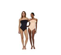 YSABEL MORA Bañador Anudado Detalle Flores Volumen - Comodidad y Estilo en Cada Momento, Diseño Bandeau con Flores 3D, Anudado Espalda, Copa B, Sin Aro, Relleno Extraíble Colección