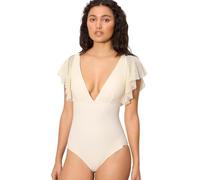 YSABEL MORA. Bañador Escote Profundo Tejido Calado. Sin Aro con Relleno. Colección Sand.