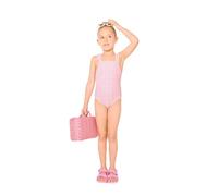 YSABEL MORA. Bañador Niña Detalles Volantes Y Tirantes Cruzados Estampado Leopardo Rosa..