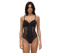 YSABEL MORA Body con Aro y Relleno con Transparencias y Encaje, Realza Tu Belleza Natural con Doble Cierre de Corchetes y Tirantes Regulables para Ajuste