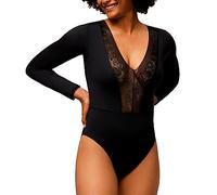 YSABEL MORA - Body Manga Larga Escote V, Ropa Interior Femenina Confortable, Ideal para Uso Diario, Tejido Suave y Elástico, Diseño Elegante y Versátil, Ajuste Todas Las Estaciones