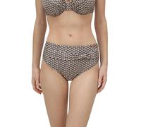 YSABEL MORA Braga Bikini Reductora Alta Estampada con Brillo y Flores de lis para Ajuste y Estilo Óptimos, Combinable con Top a Juego, Colección Capraia, 82% Poliamida, 18% Elastano