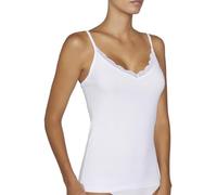 Camiseta mujer algodón tirante fino con blonda en el escote YSABEL MORA - Blanco / XXL