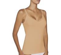 Camiseta mujer algodón tirante fino con blonda en el escote YSABEL MORA - Nude / XXL