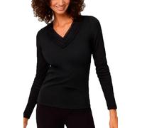YSABEL MORA Camiseta Térmica Ligera Algodón Cuello Pico para Mujer | Manga larga, interior afelpado que retiene el calor corporal, suave y cálida para el invierno
