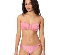 YSABEL MORA. Conjunto de Bikini Bandeau con Brillo. Acabado Luminoso con Sujeción y Relleno. Tirantes Desmontables y Multiposición. Braga Mini a Juego Colección Jasmine.