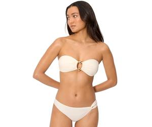 YSABEL MORA. Conjunto de Bikini Bandeau Copa B. Top Sin Aro con Relleno Extraíble y Braga con Tiras Laterales. Diseño Elegante y Moderno .Colección Caleta.