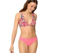 YSABEL MORA. Conjunto de Bikini Top Triángulo Piqué Estampado Tropical Copa B. Sin Aro con Relleno Extraíble para Comodidad y Forma Natural.Colección Lavender.