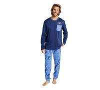YSABEL MORA MUYDEMI Pijama Largo Hombre Estampado Gamer Comodidad y Estilo para Fans del Universo Gamer con Gráficos de Videojuegos y Divertido Estampado de Mandos y Cascos en Poliéster y Algodón